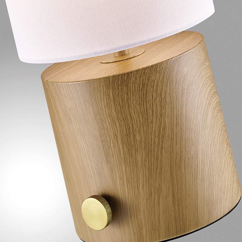 Image 3 Lite Source Quoba 15 1/4" High Oak LED Accent Table Lamp more views