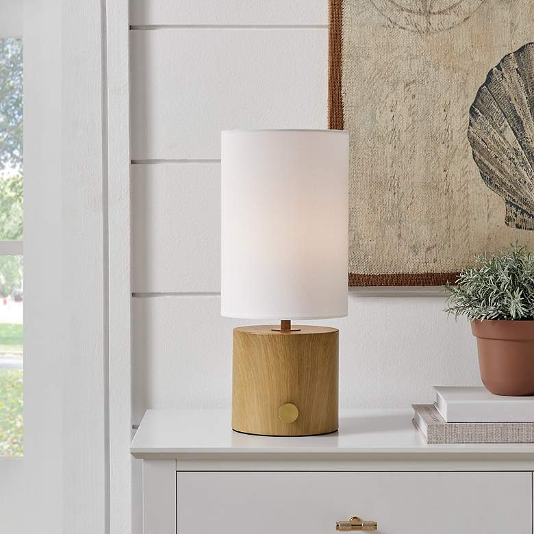 Image 4 Lite Source Quoba 15 1/4" High Oak LED Accent Table Lamp more views
