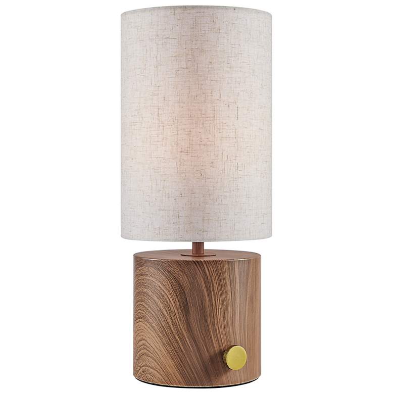 Image 2 Lite Source Quoba 15 1/4" Matte Walnut LED Accent Table Lamp