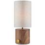 2_Lite Source Quoba 15 1/4" Matte Walnut LED Accent Table Lamp