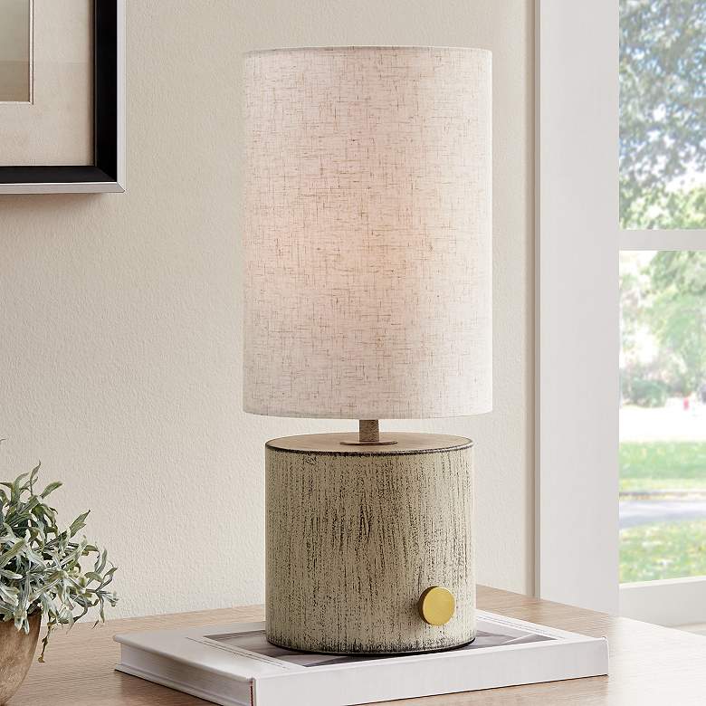 Image 1 Lite Source Quoba 15 1/4"H Rustic LED Cordless Table Lamp