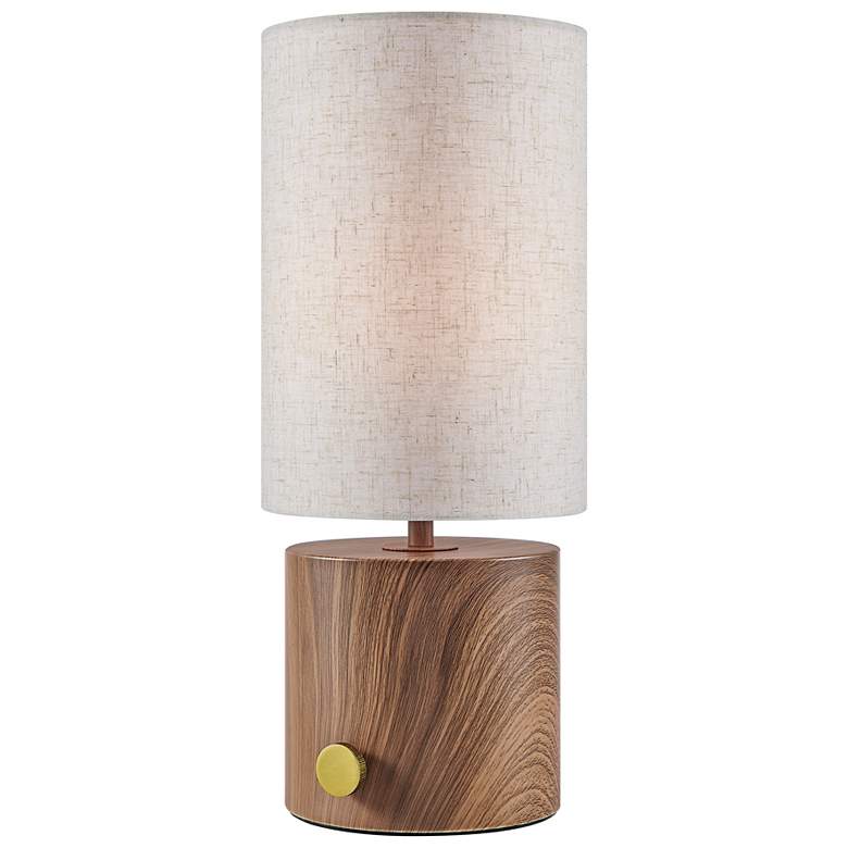 Image 2 Lite Source Quoba 15 1/4 Modern Matte Walnut Cordless Table Lamp