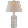 Lite Source Rachelle 25 1/2" White Stripe Ceramic Bottle Table Lamp