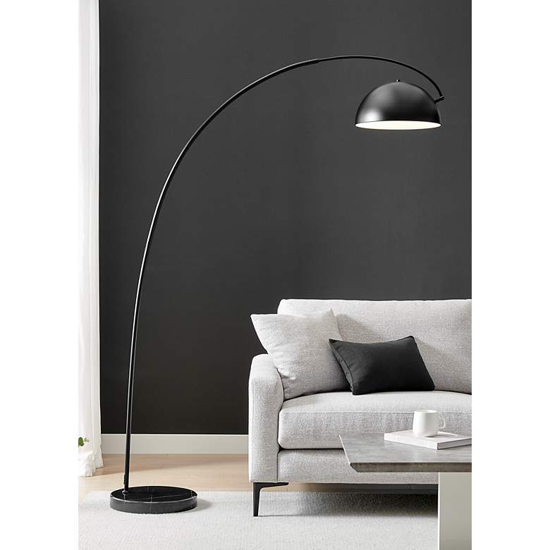 Image 1 Lite Source Raelynn 78" High Black Modern Arc Floor Lamp