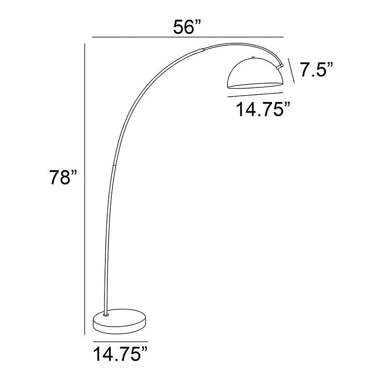 Image 5 Lite Source Raelynn 78" High Black Modern Arc Floor Lamp more views