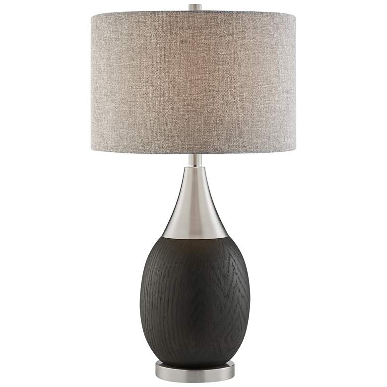 Image 2 Lite Source Ramona 28 inch Walnut Wood Grain Vase Table Lamp