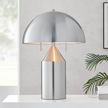 Lite Source Ranae 21 1/2" Brushed Nickel Modern Mushroom Table Lamp