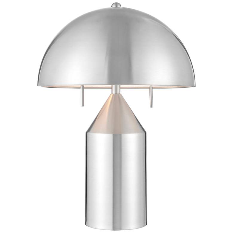 Image 2 Lite Source Ranae 21 1/2" Brushed Nickel Modern Mushroom Table Lamp