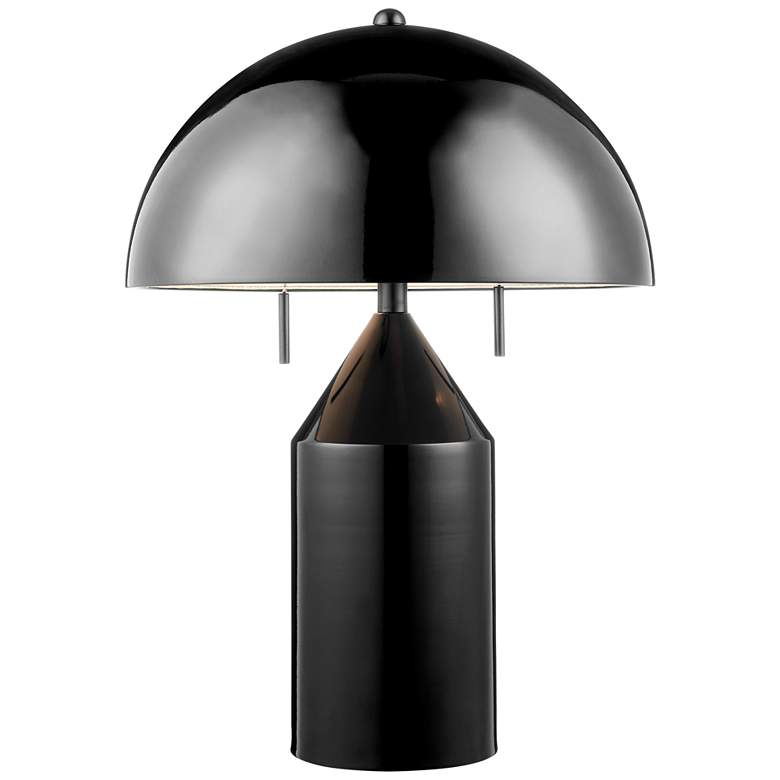 Image 2 Lite Source Ranae 21 1/2" Gloss Black Metal Modern Mushroom Table Lamp