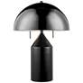Lite Source Ranae 21 1/2" Gloss Black Metal Modern Mushroom Table Lamp