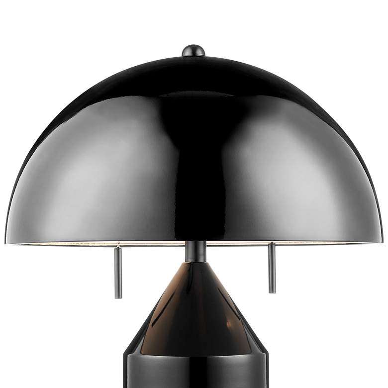 Image 3 Lite Source Ranae 21 1/2" Gloss Black Metal Modern Mushroom Table Lamp more views