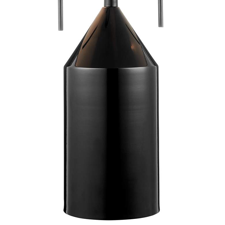 Image 4 Lite Source Ranae 21 1/2 inch Gloss Black Metal Modern Mushroom Table Lamp more views