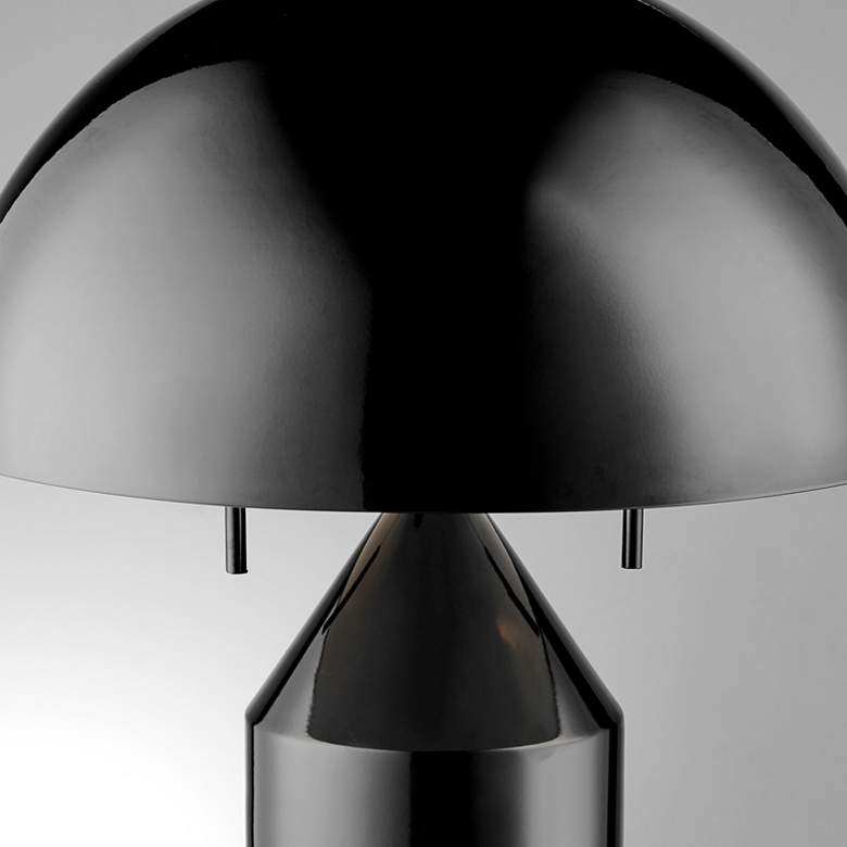 Image 5 Lite Source Ranae 21 1/2 inch Gloss Black Metal Modern Mushroom Table Lamp more views