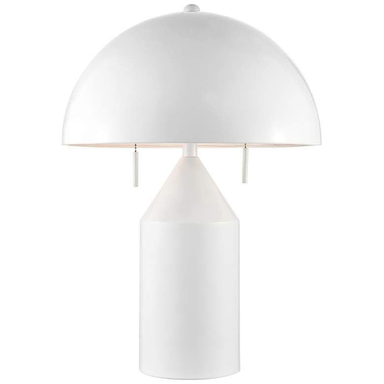 Image 2 Lite Source Ranae 21 1/2" Gloss White Metal Modern Mushroom Table Lamp