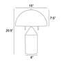 4_Lite Source Ranae 21 1/2" Gloss White Metal Modern Mushroom Table Lamp more views