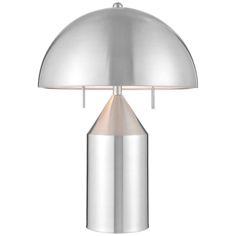 Image 2 Lite Source Ranae Brushed Nickel Modern Mushroom Table Lamp