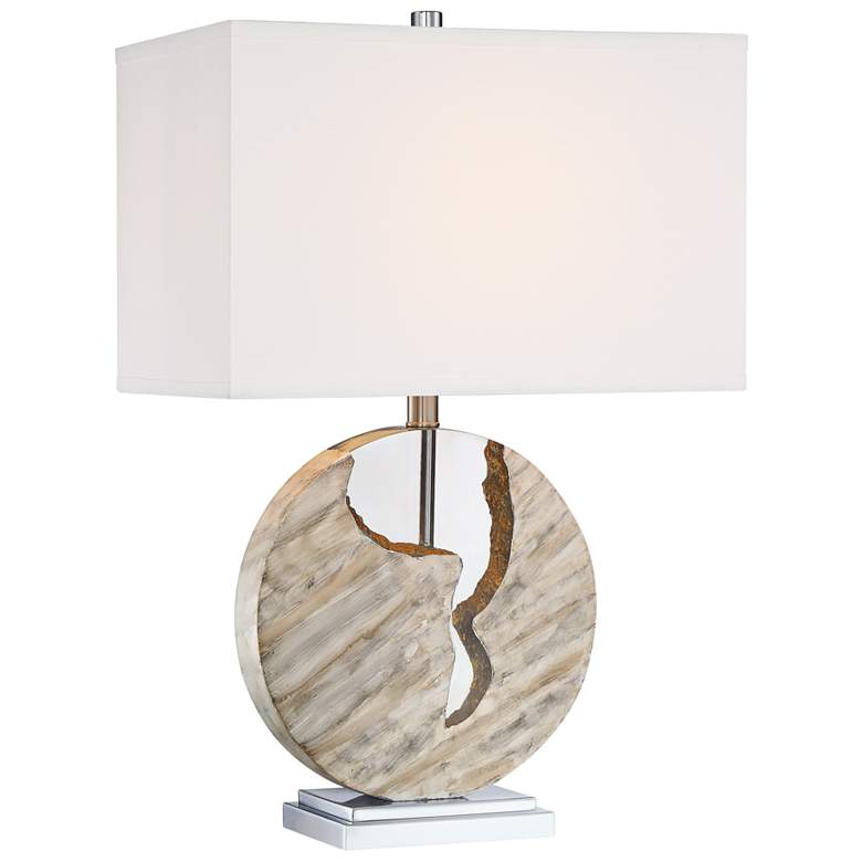 Image 1 Lite Source Reeder Faux Marble and Acrylic Table Lamp