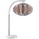 Lite Source Reina Brushed Nickel Arc Desk Lamp w/ Gray Shade