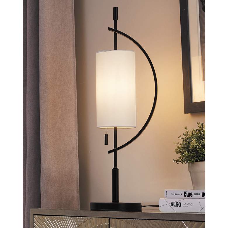 Image 1 Lite Source Renessa 31 1/2 inch Black and White Modern Table Lamp