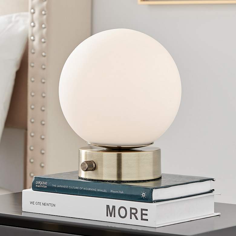Image 1 Lite Source Reon 8 1/2" High Brushed Gold Globe Accent Lamp