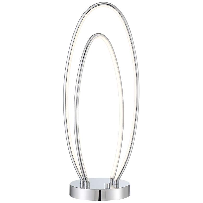 Image 1 Lite Source Rhea 24 1/2" High Chrome Intertwined Oval LED Table Lamp