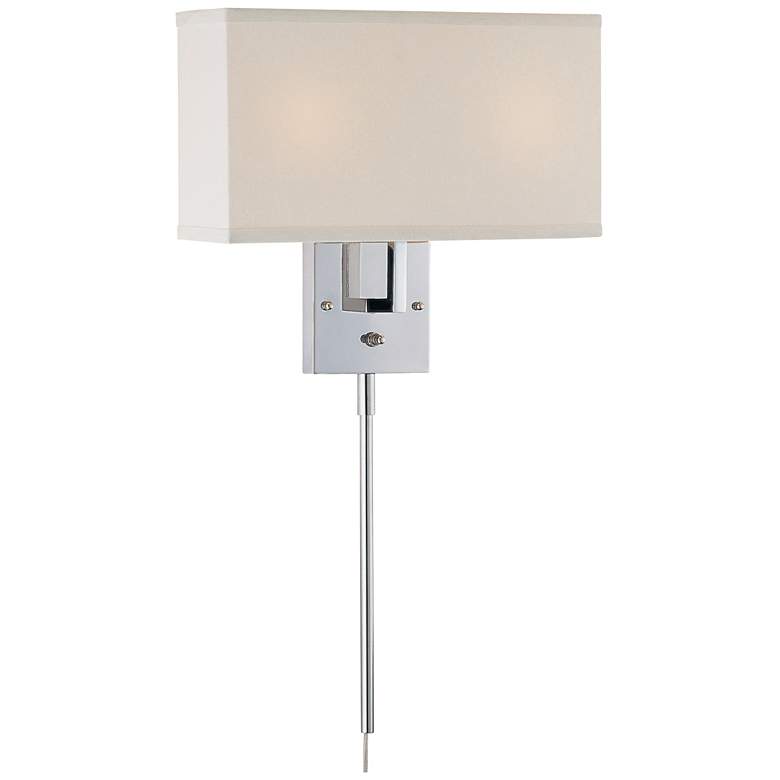 Image 1 Lite Source Rimini Off-White and Chrome Plug-In Wall Lamp