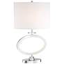 1_Lite Source Ring 29" High Chrome Oval LED Night Light Table Lamp