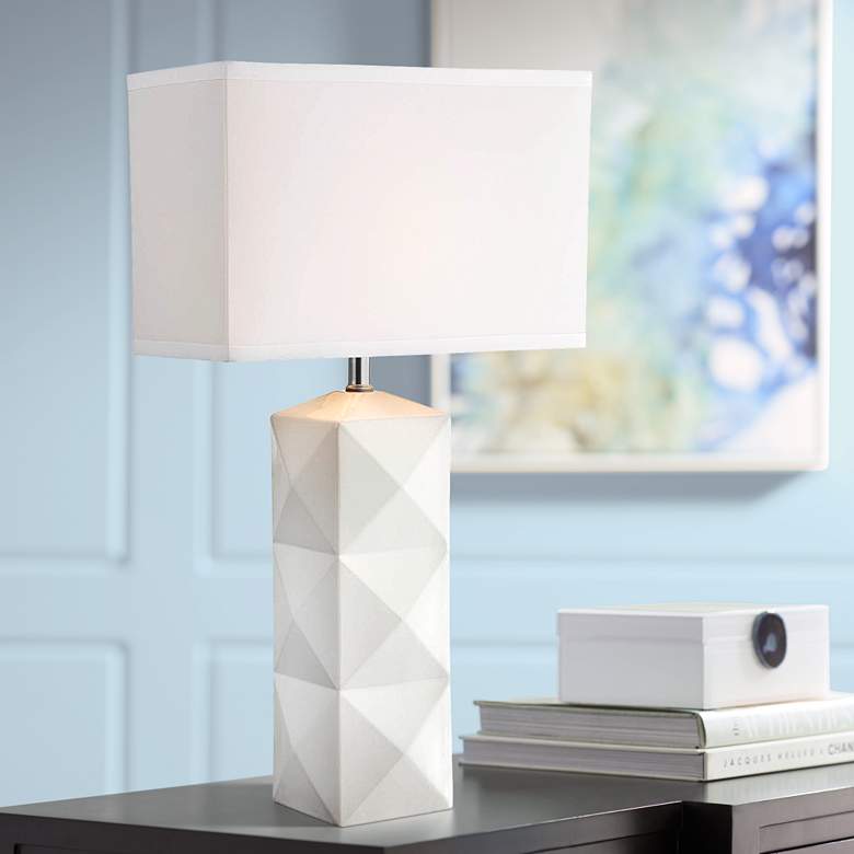 Image 1 Lite Source Robena White Ceramic Table Lamp