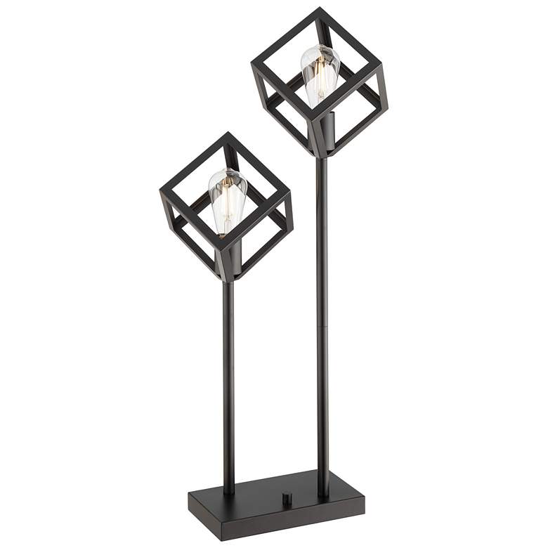 Image 1 Lite Source Roberson 32 1/2" High Modern Black Cubes Table Lamp