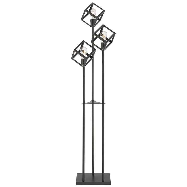 Image 2 Lite Source Roberson 67" High 3-Light Black Cubes Floor Lamp