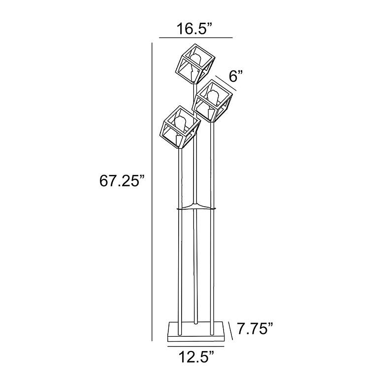 Image 5 Lite Source Roberson 67" High 3-Light Black Cubes Floor Lamp more views