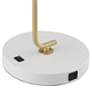 Lite Source Roden 22 1/4" White and Antique Brass Modern USB Desk Lamp
