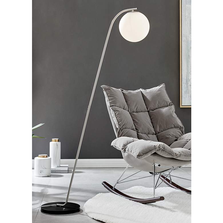 Image 1 Lite Source Roden Brushed Nickel and Frost Glass Floor Lamp