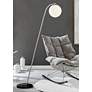 Lite Source Roden Brushed Nickel and Frost Glass Floor Lamp
