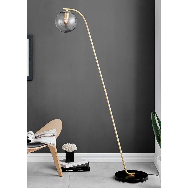 Image 1 Lite Source Roden Gold and Smoke Glass Floor Lamp