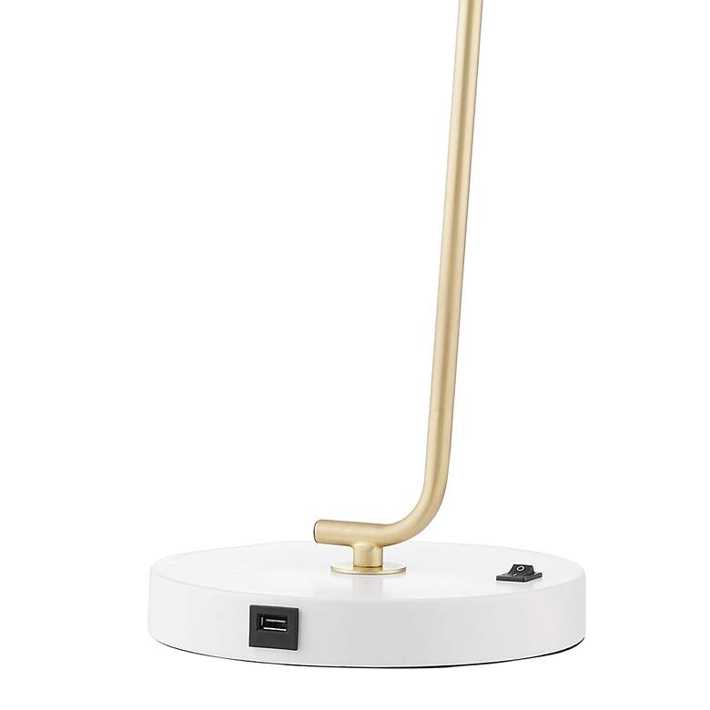 Lite Source Roden White and Antique Brass Modern USB Desk Lamp more views