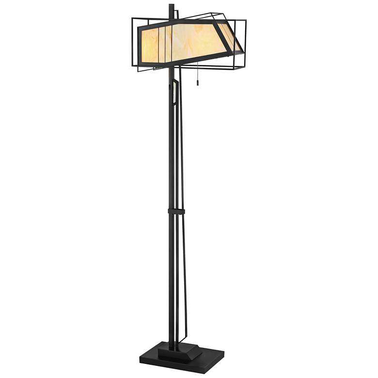 Image 1 Lite Source Rodney 63.5 inch Black and Tiffany-Style Glass Floor Lamp