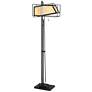 Lite Source Rodney 63.5" Black and Tiffany-Style Glass Floor Lamp