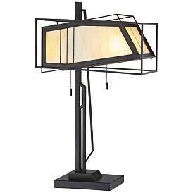 Image1 of Lite Source Rodney Antique Black Tiffany-Style Glass Table Lamp