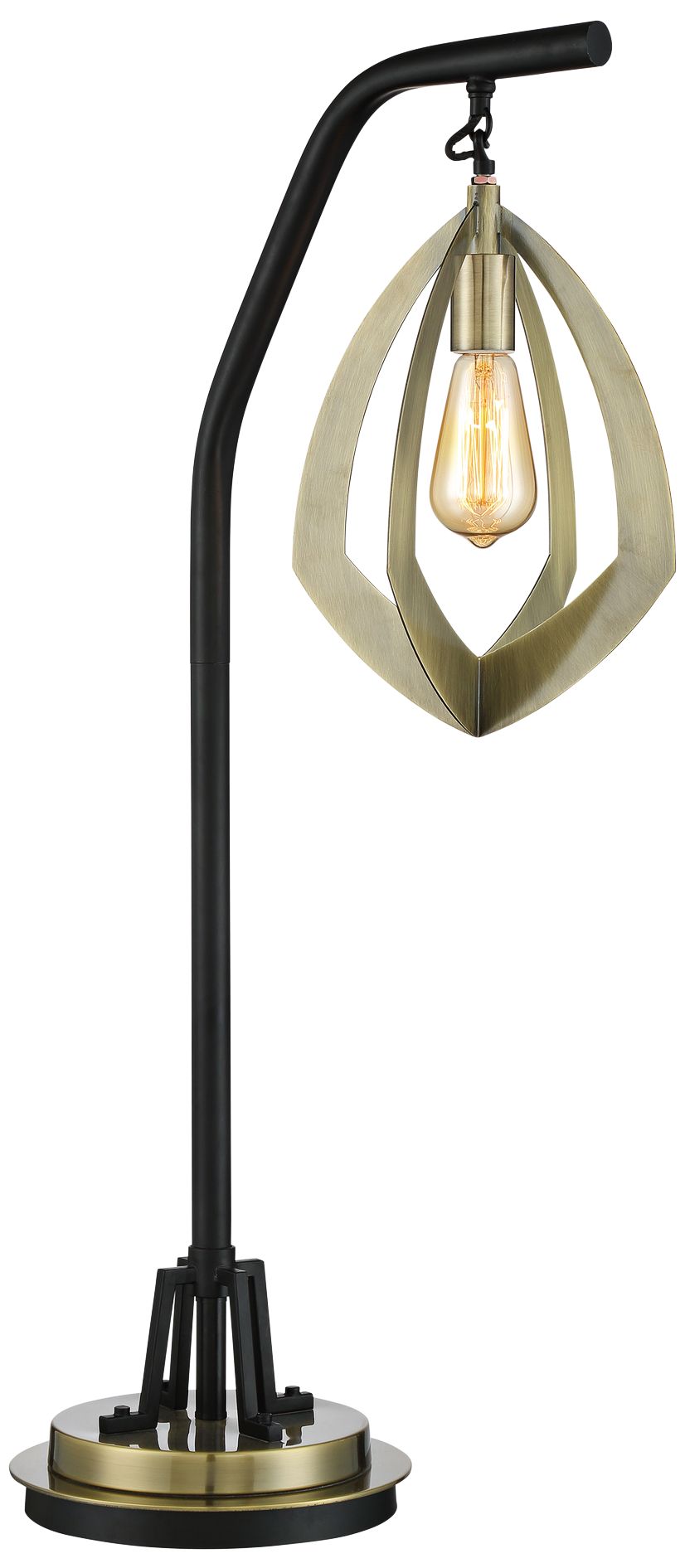 Lite Source Rogerton Antique Brass Hanging Lantern Desk Lamp