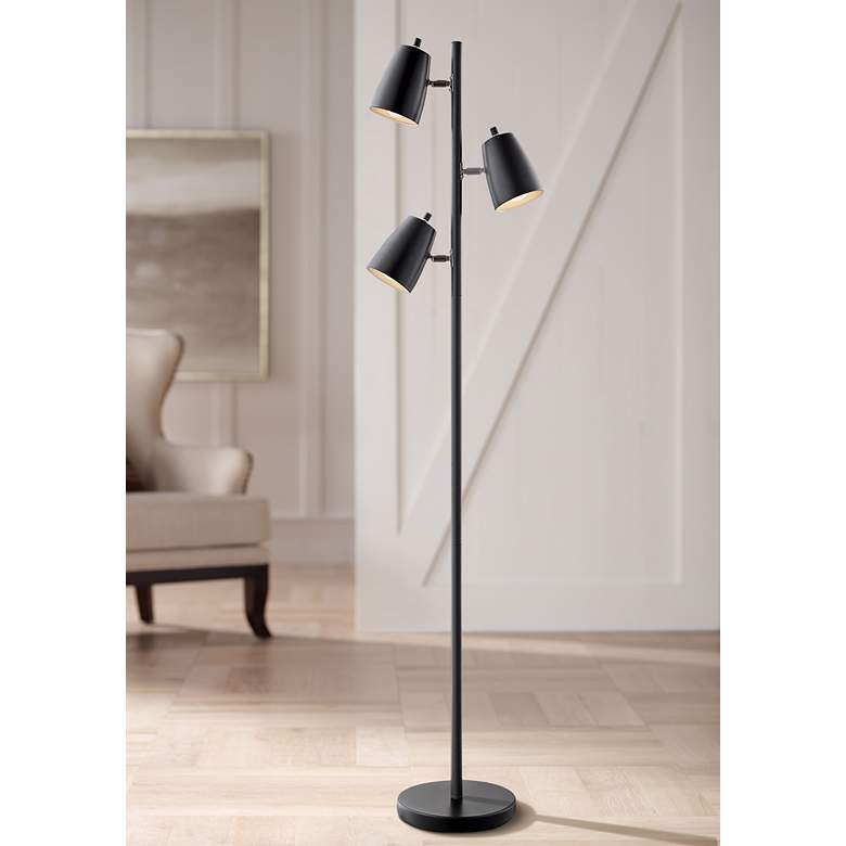 Image 1 Lite Source Ronnie Black 3-Light Tree Floor Lamp