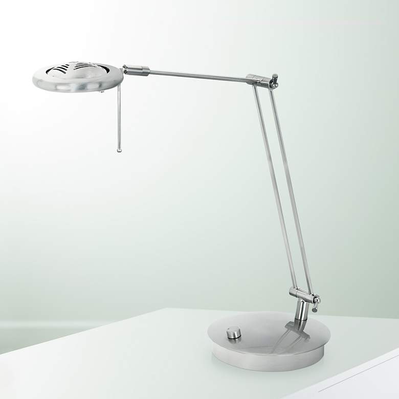 Image 1 Lite Source Round Head Adjustable Halogen Desk Lamp