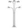 2_Lite Source Rowley 60" Brushed Nickel Metal 5-Light Modern Floor Lamp