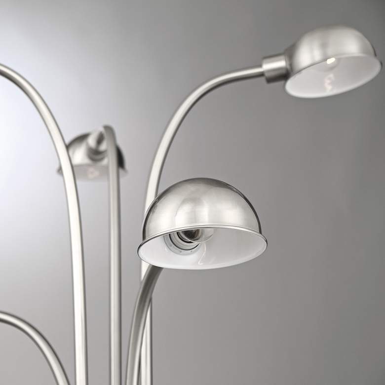 Image 3 Lite Source Rowley 60" Brushed Nickel Metal 5-Light Modern Floor Lamp more views