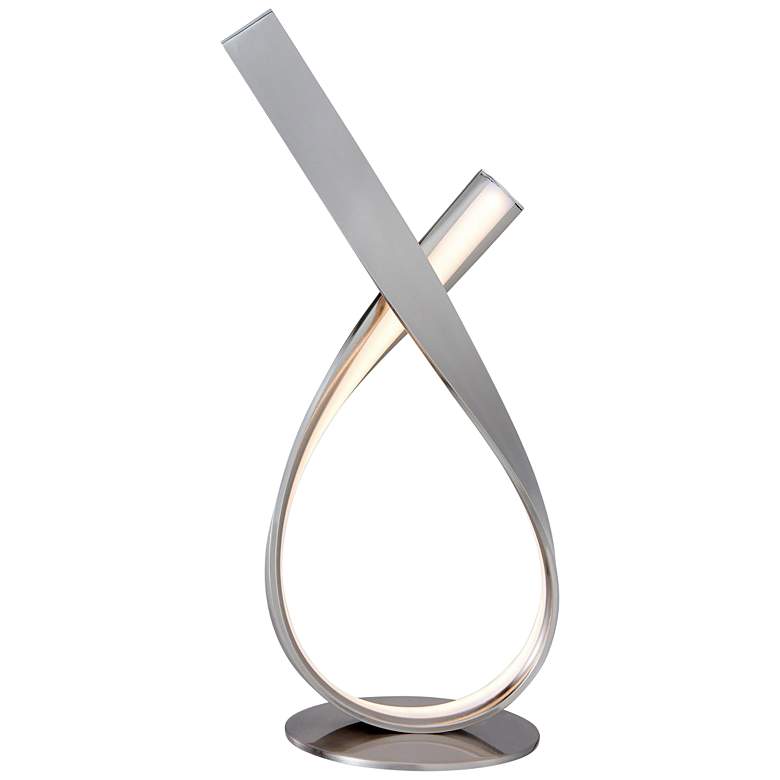 Image 2 Lite Source Royce 15 1/2 inch Brushed Nickel Ribbon LED Modern Accent Lamp