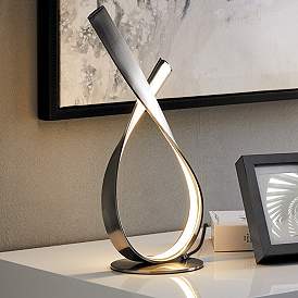 Image1 of Lite Source Royce 15 1/2" Brushed Nickel Ribbon LED Modern Accent Lamp