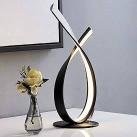 Image1 of Lite Source Royce 16 1/2" High Black Finish LED Accent Table Lamp