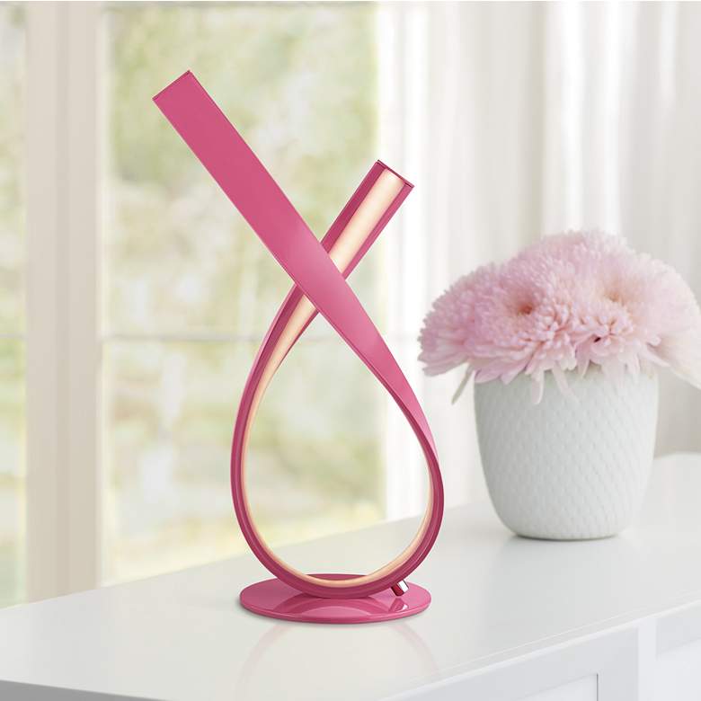 Image 1 Lite Source Royce 16 1/2" High Pink Metal LED Accent Table Lamp