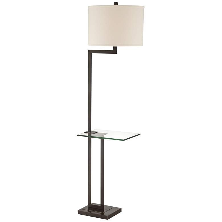 Image 2 Lite Source Rudko 63 inch Bronze Floor Table Lamp with Glass Tray Table