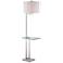 Lite Source Rudko 63" Steel Modern Floor Lamp with Glass Tray Table